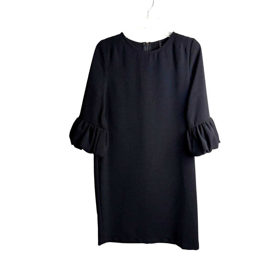 IC by Connie K Puff Sleeve Black Shift Dress – Size S, Business Casual & Daytime